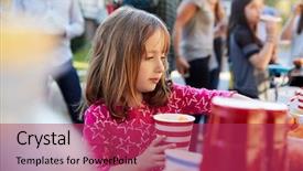  Presentation with block party - Slide set consisting of food at a block background and a red colored foreground