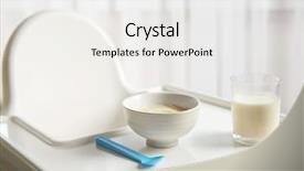  Presentation with nutrition child - Colorful slide set enhanced with highchair with healthy baby food backdrop and a white colored foreground