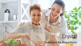  Presentation with healthy food and tea - Presentation with food at home happy family background and a  colored foreground