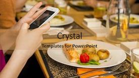  Presentation with packed restaurant food - Slide deck enhanced with food at the restaurant background and a yellow colored foreground