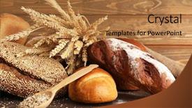  Presentation with ears - Theme with food backgrounds - different bread with ears background and a coral colored foreground