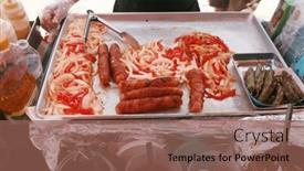  Presentation with hollywood - PPT theme having food-bacon-wrapped-hot-dogs background and a  colored foreground