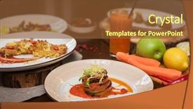  Presentation with healthy food - Amazing presentation design having food baked vegetables in layer backdrop and a tawny brown colored foreground