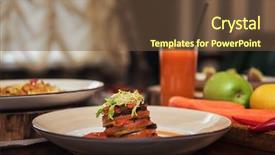  Presentation with healthy food - Amazing presentation theme having food baked vegetables in layer backdrop and a tawny brown colored foreground