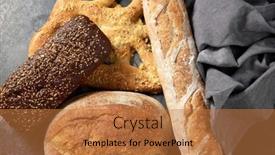  Presentation with kitchen towel - Cool new PPT layouts with food-baking-and-cooking-concept backdrop and a coral colored foreground