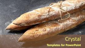  Presentation with baking - Slide set consisting of food-baking-and-cooking-concept background and a tawny brown colored foreground