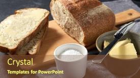  Presentation with salt food - Audience pleasing slide set consisting of food-baking-and-cooking-concept backdrop and a tawny brown colored foreground