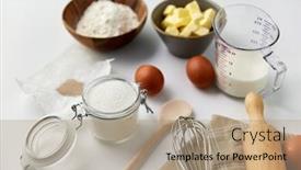  Presentation with baking tools - Beautiful theme featuring food-baking-and-culinary-concept backdrop and a coral colored foreground