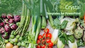  Presentation with balance - PPT layouts featuring food balance - fresh vegetables background and a ocean colored foreground