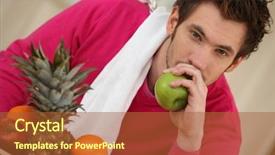  Presentation with balance - Theme consisting of food balance - portrait of a man background and a  colored foreground
