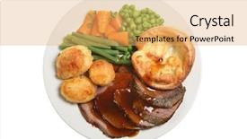  Presentation with roast sirloin beef - Presentation theme having food balance - roast beef dinner background and a yellow colored foreground