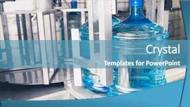  Presentation with water production - Slide deck enhanced with manhattan - downtown and statue of liberty background and a teal colored foreground