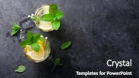  Presentation with food ice - Amazing PPT theme having food beverage - lemonade with lemon mint backdrop and a dark gray colored foreground