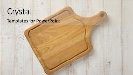  Presentation with cutting board - Presentation having food billboard - cutting board at white plank background and a lemonade colored foreground