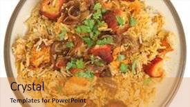  Presentation with curry - Cool new PPT theme with indian chicken tikka biriyani curry backdrop and a gold colored foreground