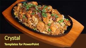  Presentation with chicken curry - PPT layouts with food biryani - indian chicken tikka biriyani curry background and a tawny brown colored foreground