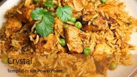  Presentation with indian - Colorful slide deck enhanced with indian chicken tikka biriyani backdrop and a gold colored foreground