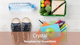  Presentation with lunch box - Audience pleasing slide deck consisting of food box and school supplies backdrop and a coral colored foreground