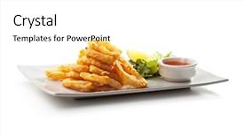  Presentation with deep web technology fractal - Theme enhanced with food breaded - deep fried calamari rings isolated background and a white colored foreground
