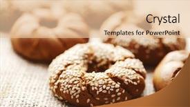  Presentation with rustic - Colorful slides enhanced with food breaded - fresh rustic bread bagels shallow backdrop and a lemonade colored foreground