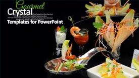  Presentation with black business - PPT theme consisting of food business - various gourmet dishes with copy-space background and a black colored foreground