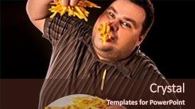  Presentation with obesity food - Audience pleasing presentation design consisting of food by eating french fries backdrop and a wine colored foreground