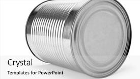  Presentation with food white layout - Presentation theme featuring food can isolated on white background and a light gray colored foreground