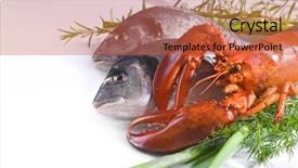  Presentation with copy space leadership - Colorful presentation theme enhanced with food cancer - seafood with copy space backdrop and a red colored foreground