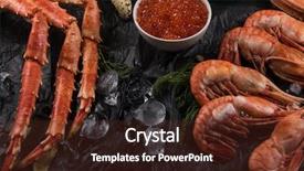  Presentation with caviar - Theme consisting of food cancer - set of seafood red background and a tawny brown colored foreground