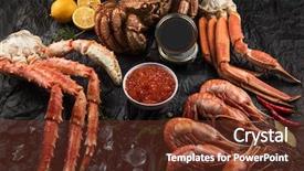  Presentation with abstract black and red - Beautiful PPT theme featuring food cancer - set of seafood red backdrop and a tawny brown colored foreground