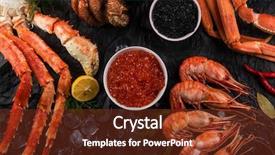  Presentation with black and red - PPT theme having food cancer - set of seafood red background and a tawny brown colored foreground