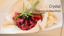  Presentation with beetroot - PPT layouts consisting of food catering cooking and eating concept - close up of dough cornet with beetroot filling background and a lemonade colored foreground