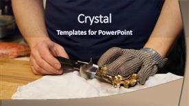  Presentation with oyster - Cool new slides with food chain - chef is opening an oyster backdrop and a wine colored foreground