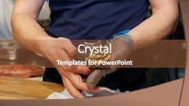  Presentation with chef - PPT layouts featuring food chain - chef is opening oysters background and a red colored foreground