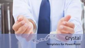  Presentation with hand x ray - Slide set featuring food chain - composite image of corrupt businessman background and a light blue colored foreground