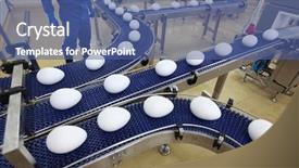  Presentation with production line - Presentation theme featuring food chain - conveyor belts with xxl size background and a ocean colored foreground