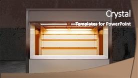  Presentation with food city - PPT layouts with food chain - empty small store on street background and a tawny brown colored foreground