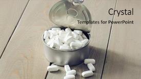  Presentation with pills - Theme featuring food chain - pills in a tin can background and a light gray colored foreground