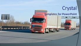  Presentation with trucks - Cool new presentation theme with food chain - two trucks - see similar backdrop and a sky blue colored foreground