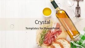  Presentation with olive oil - Beautiful PPT layouts featuring food cheese - prosciutto wine ciabatta parmesan backdrop and a lemonade colored foreground