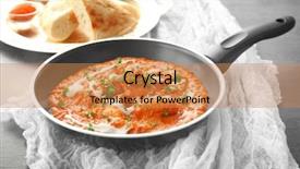  Presentation with food chicken - Colorful slide set enhanced with food chicken - murgh makhani in frying pan backdrop and a  colored foreground