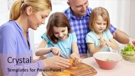  Presentation with cooking kids - PPT theme having food children culinary and people background and a coral colored foreground