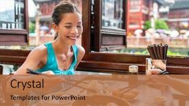  Presentation with dumpling - Slide set consisting of food china travel vacation asia background and a coral colored foreground