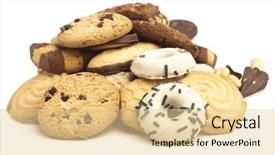  Presentation with sweets - Presentation featuring baked goods - sweets isolated on a white background and a blonde colored foreground