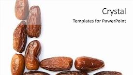  Presentation with dried food - Beautiful presentation theme featuring food climate seasons - dates isolated on white dried backdrop and a white colored foreground