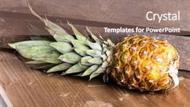  Presentation with climate - Amazing slide deck having food climate seasons - fresh juicy pineapple on wooden backdrop and a  colored foreground