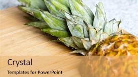  Presentation with climate - Beautiful slide set featuring food climate seasons - fresh juicy pineapple backdrop and a  colored foreground
