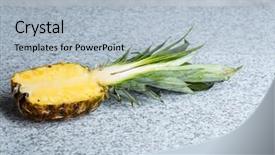  Presentation with pineapple - Slides having food climate seasons - fresh juicy pineapple background and a  colored foreground