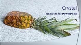  Presentation with fresh coconut juice decorated tropical - PPT theme enhanced with food climate seasons - fresh juicy pineapple background and a  colored foreground