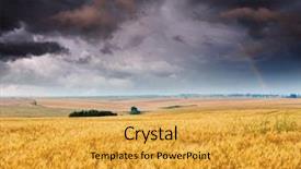  Presentation with blue gold - Cool new slide deck with food climate seasons - gold wheat field and blue backdrop and a  colored foreground